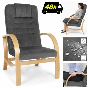 FOTEL DLA SENIORA Lumo comfort SZARY - WYSYŁKA 48h Fotel Finka do salonu