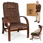 FOTEL DLA SENIORA Lumo comfort BRĄZOWY - WYSYŁKA 48h Fotel Finka do salonu 