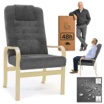 FOTEL DLA SENIORA Grande comfort CIEMNY SZARY - WYSYŁKA 48h Fotel Finka do salonu