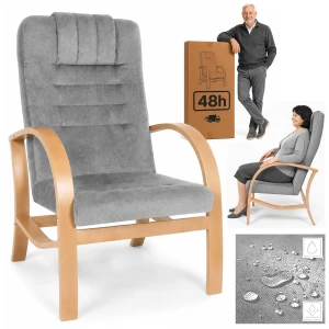FOTEL DLA SENIORA Lumo comfort JASNY SZARY - WYSYŁKA 48h Fotel Finka do salonu