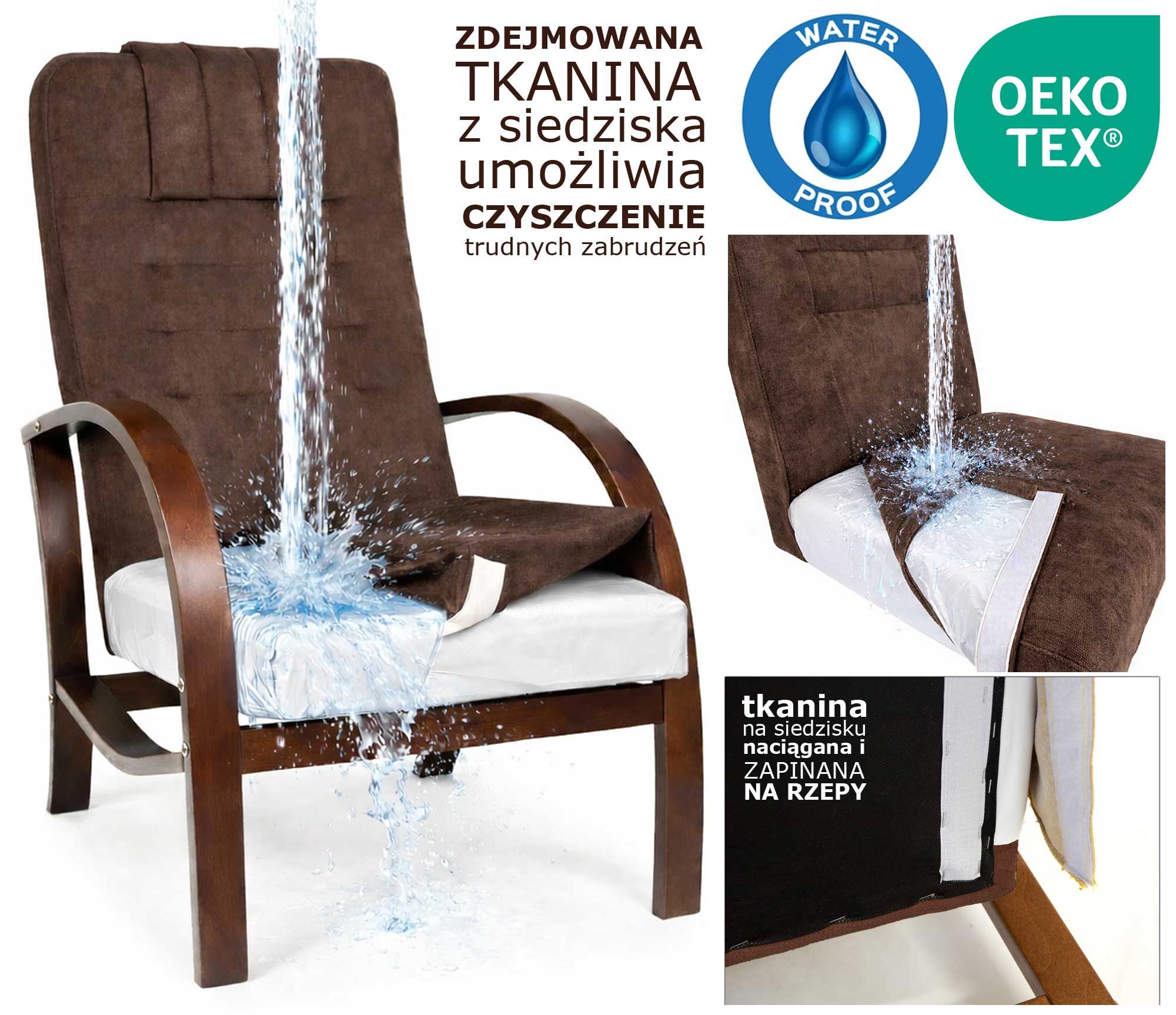 Fotel dla seniora Lumo z folią medyczną w siedzisku